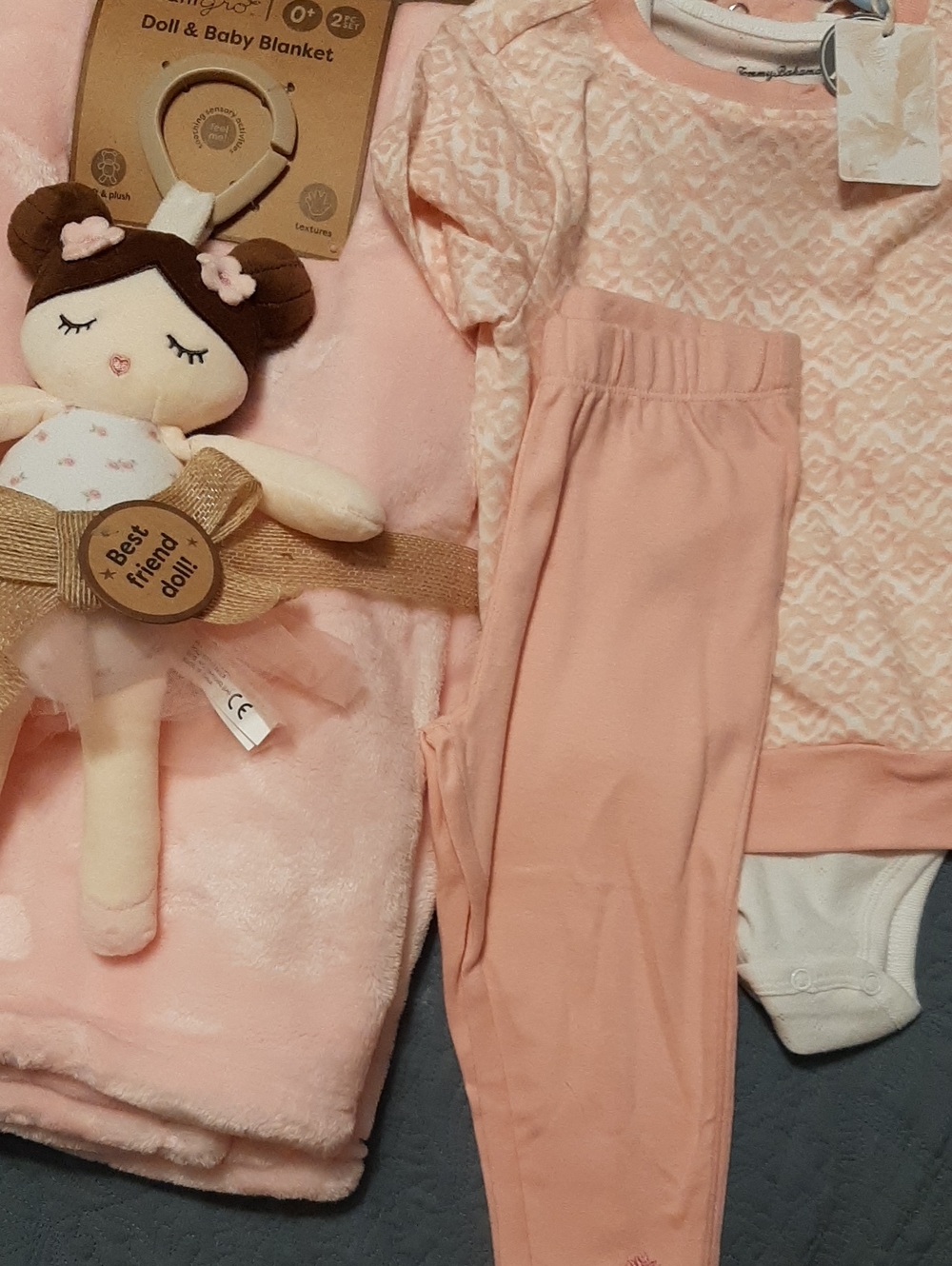 Baby Girl Lot, Tommy Bahama Pink 3 Piece Outfit & Butter Soft Blanket With Doll❤